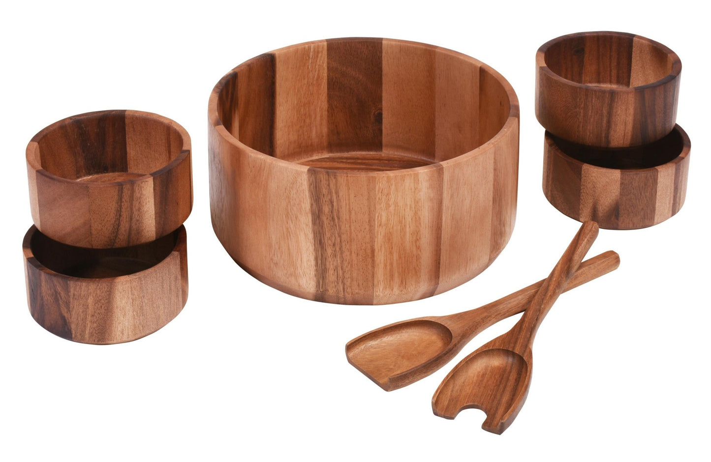 Extra Large Salad Bowl with Servers and 4 Individuals - 327C7