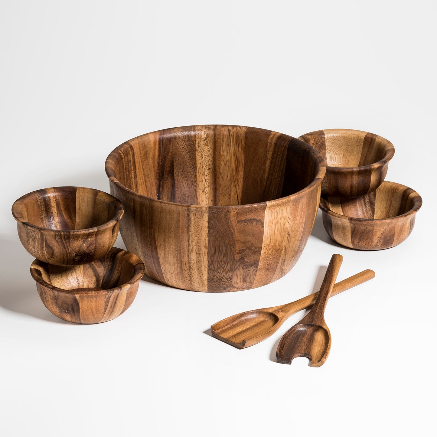 Extra Large Salad Bowl with Servers and 4 Individuals - 335C7
