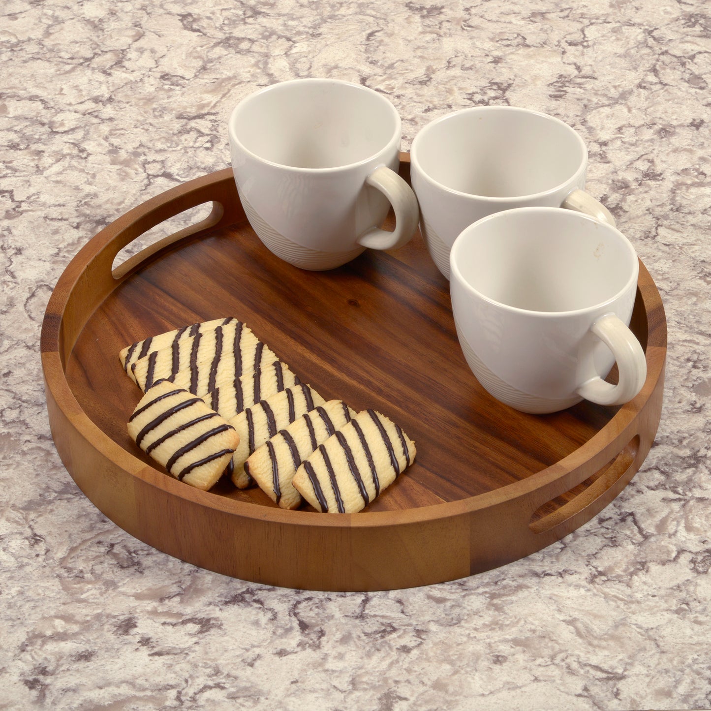 Round Serving Trays - Solid Bottom