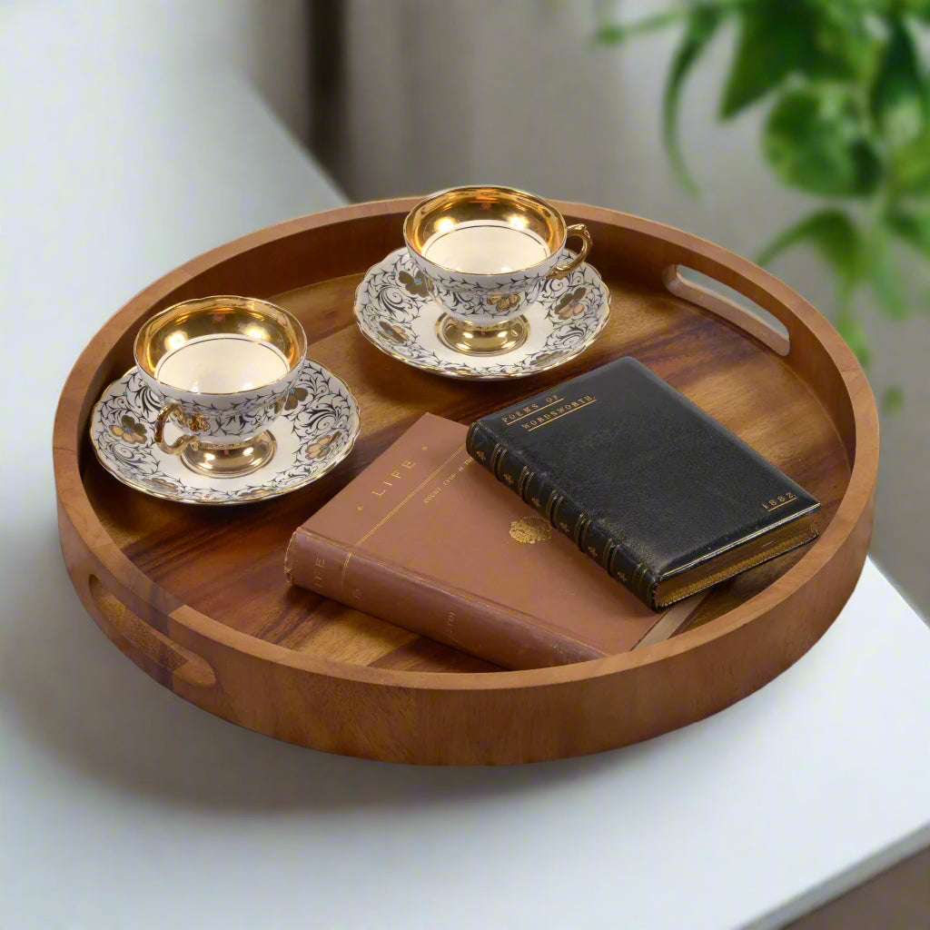 Round Serving Trays - Solid Bottom